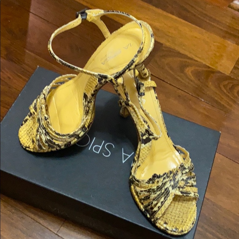 Via Spiga Python Leather Sandals - image 4